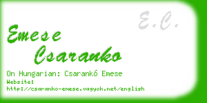 emese csaranko business card